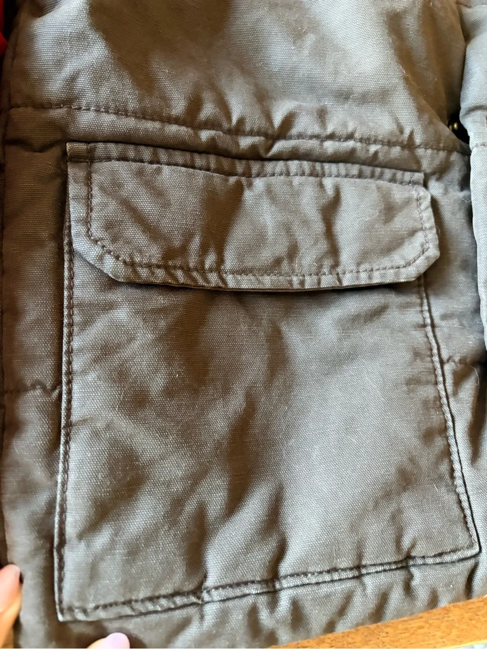 Boys size 8 Red Puffer Vest & Old Navy Gray Quilted Vest Set